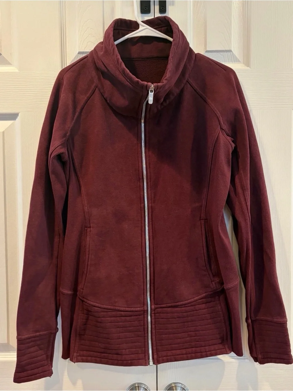 Lululemon Set of 2-Burgundy Half-Zip Jacket with Light Heather Grey Long Sweater